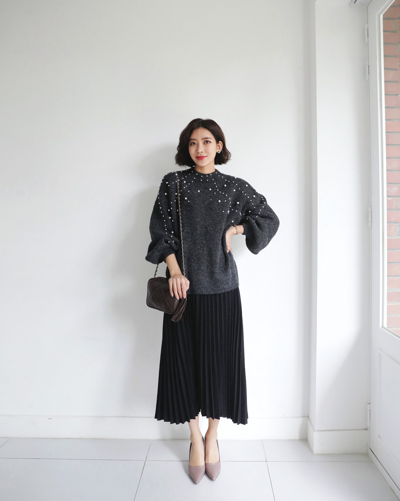 ウール混プリーツロングスカート・全5色 | DHOLIC PLUS | 詳細画像6