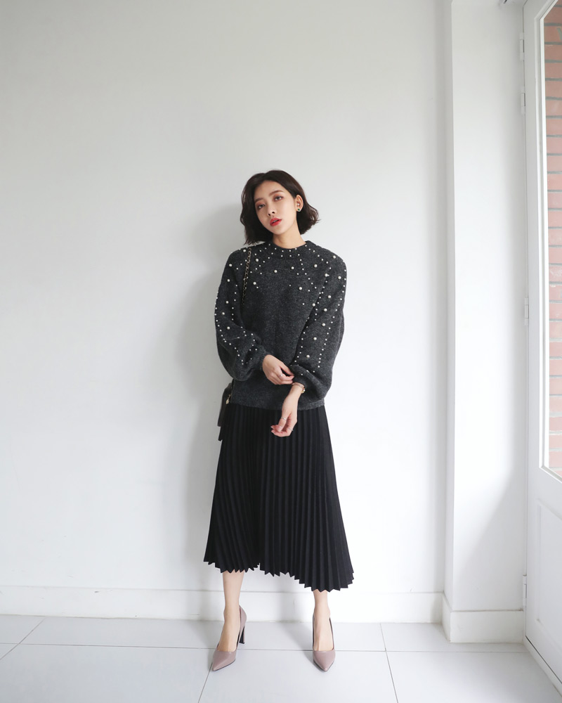 ウール混プリーツロングスカート・全5色 | DHOLIC PLUS | 詳細画像9