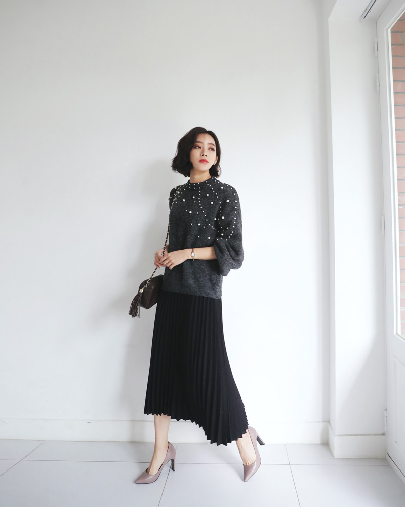 ウール混プリーツロングスカート・全5色 | DHOLIC PLUS | 詳細画像12