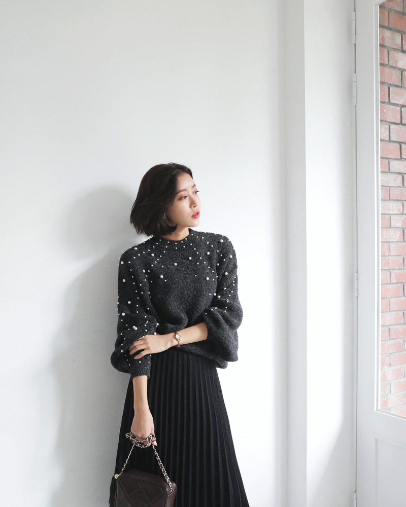 ウール混プリーツロングスカート・全5色 | DHOLIC PLUS | 詳細画像14