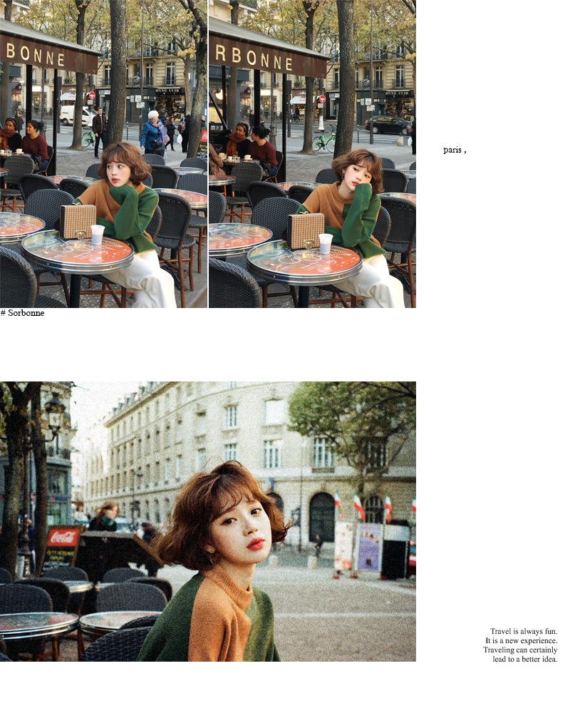 ♥Love in PARIS♥バイカラーラウンドネックニット・全3色 | DHOLIC | 詳細画像6