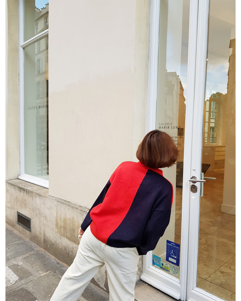 ♥Love in PARIS♥バイカラーラウンドネックニット・全3色 | DHOLIC | 詳細画像25