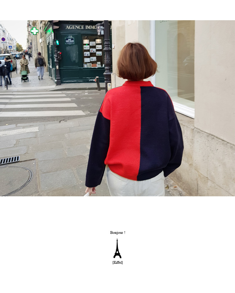 ♥Love in PARIS♥バイカラーラウンドネックニット・全3色 | DHOLIC | 詳細画像34