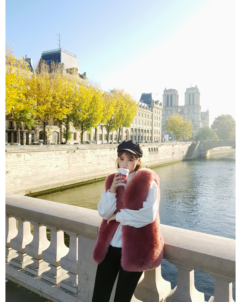 ♥Love in PARIS♥ミドル丈フェイクファーベスト・全3色 | DHOLIC | 詳細画像7