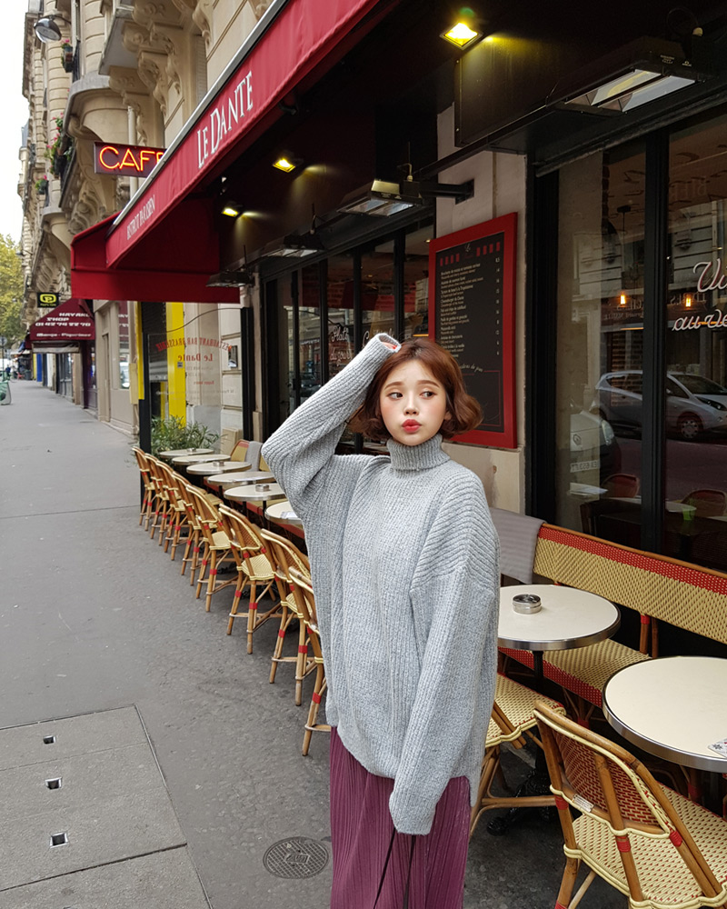 ♥Love in PARIS♥タートルネックオーバーニット・全4色 | DHOLIC | 詳細画像13