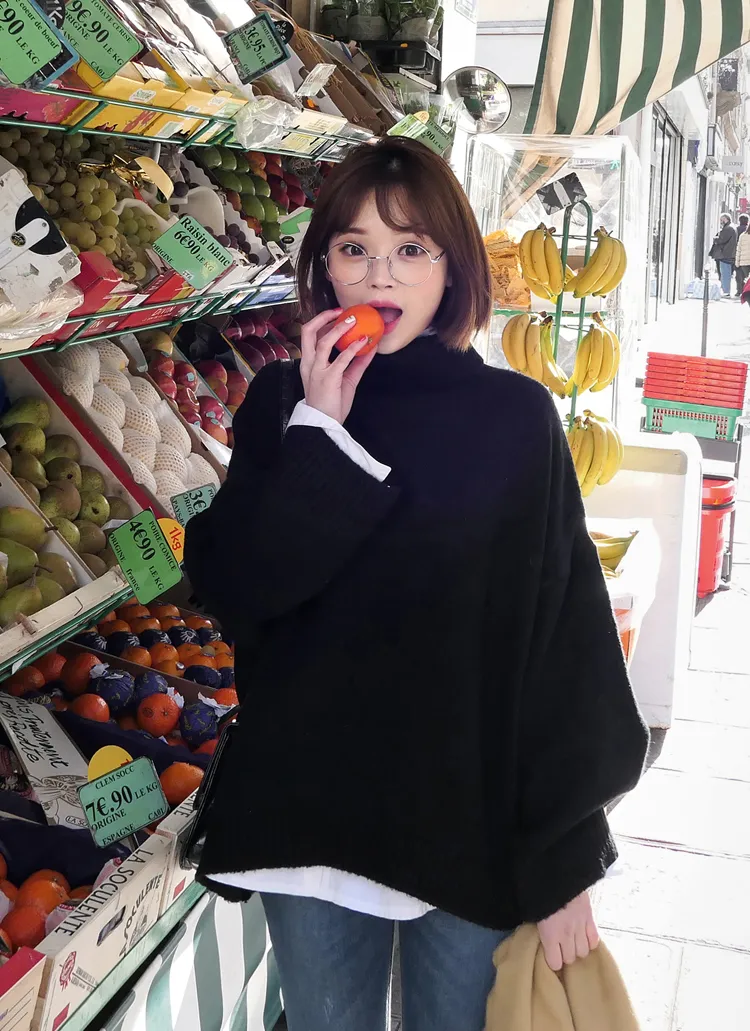 ♥Love in PARIS♥オーバーサイズタートルネックニット・全3色 | DHOLIC | 詳細画像1