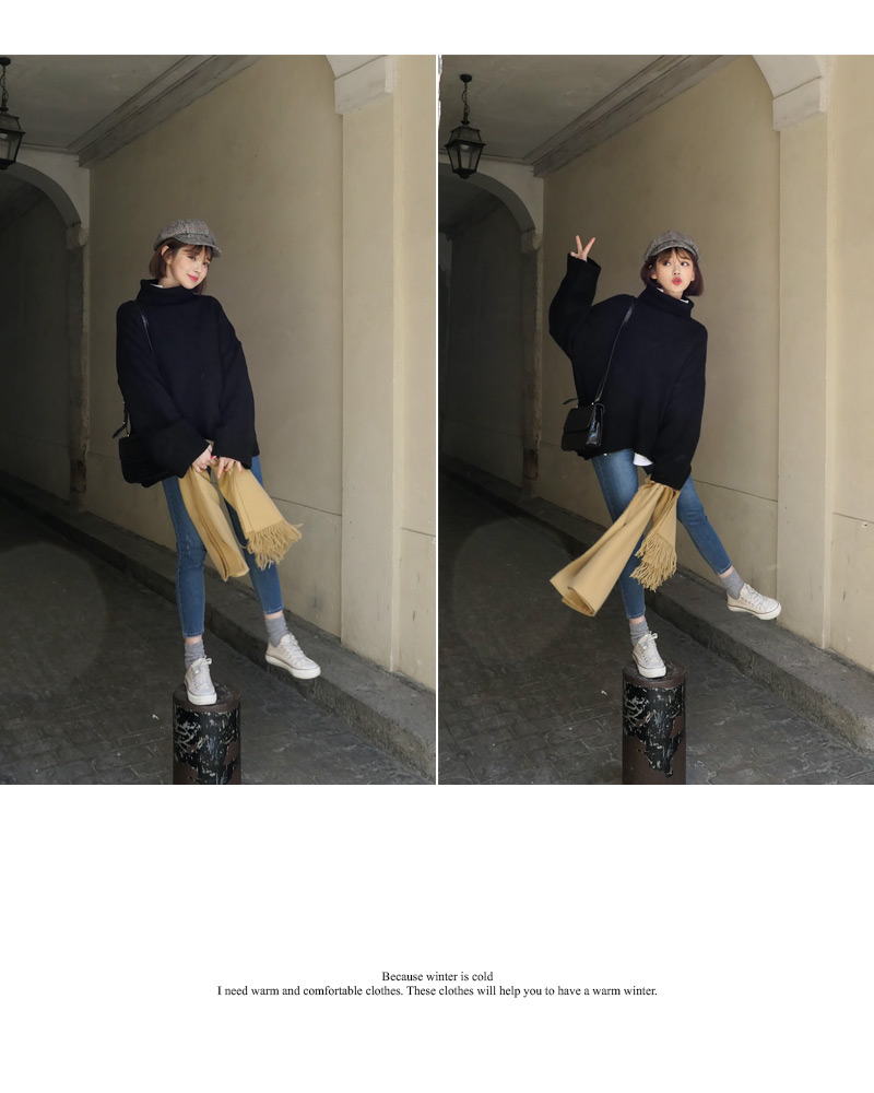 ♥Love in PARIS♥オーバーサイズタートルネックニット・全3色 | DHOLIC | 詳細画像31