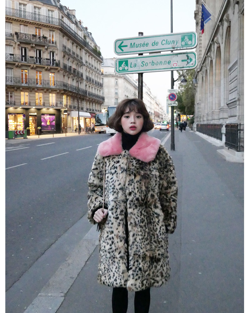 ♥Love in PARIS♥レオパードフェイクファーコート・全2色 | DHOLIC | 詳細画像10
