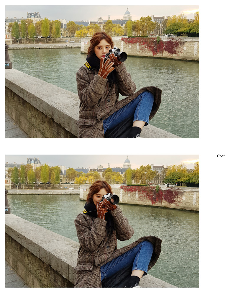 ♥Love in PARIS♥ウール混チェックパターンダブルロングコート・全2色 | DHOLIC | 詳細画像11