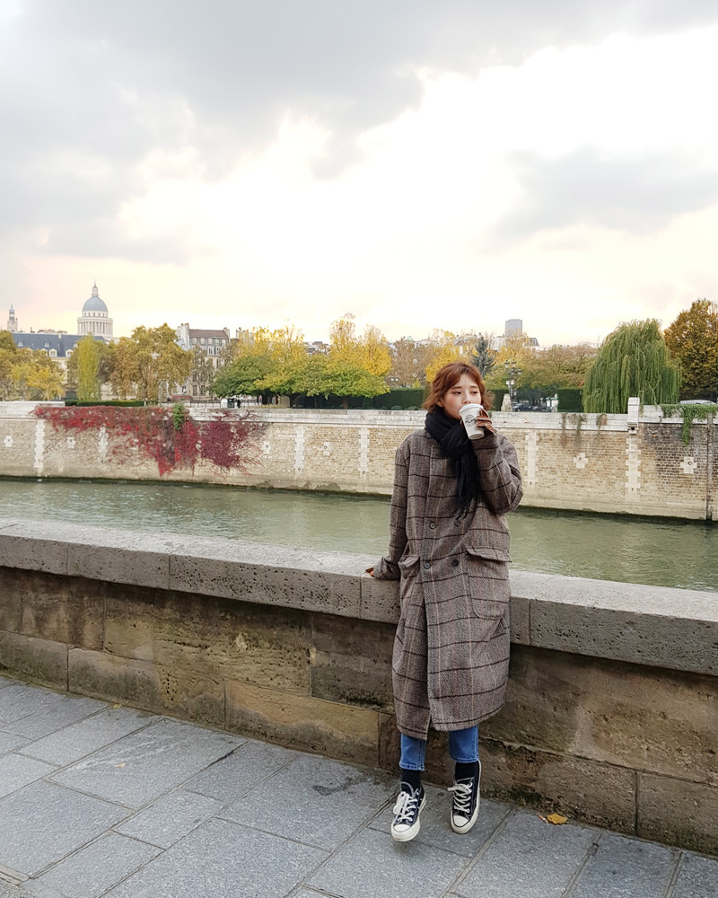 ♥Love in PARIS♥ウール混チェックパターンダブルロングコート・全2色 | DHOLIC | 詳細画像17