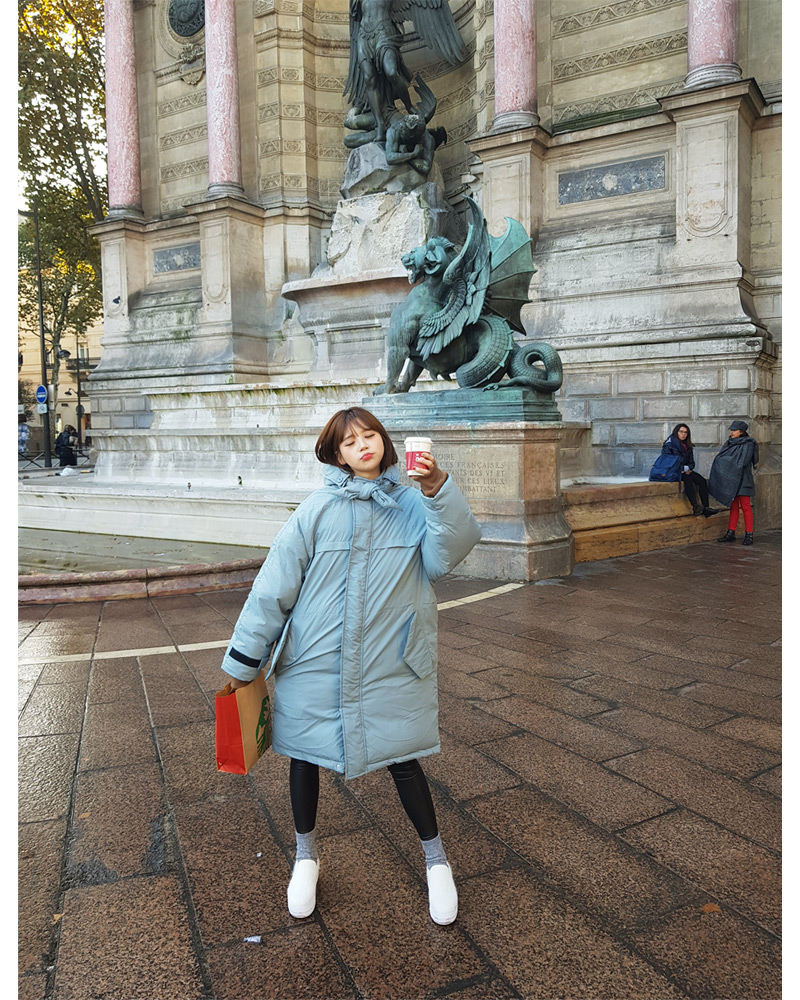 ♥Love in PARIS♥ネックリボンダウンロングジャケット・全4色 | DHOLIC | 詳細画像3