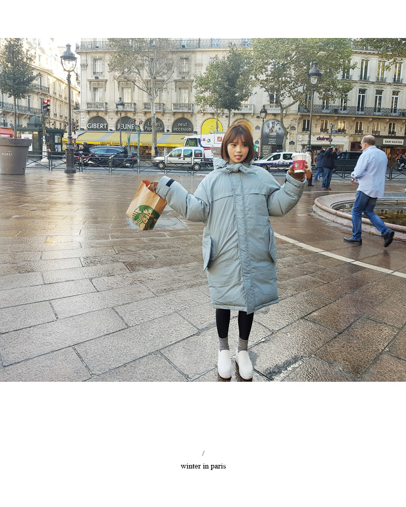 ♥Love in PARIS♥ネックリボンダウンロングジャケット・全4色 | DHOLIC | 詳細画像6