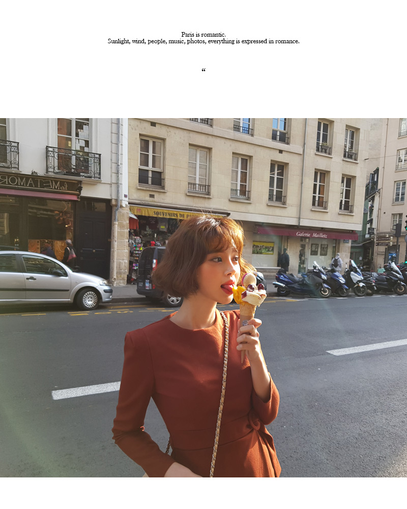 ♥Love in PARIS♥ウエストベルトAラインミ二ワンピース・全2色 | DHOLIC | 詳細画像9