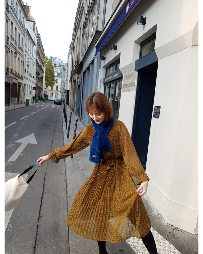 ♥Love in PARIS♥ストラップSETパターンプリーツワンピース・全3色 | DHOLIC | 詳細画像25