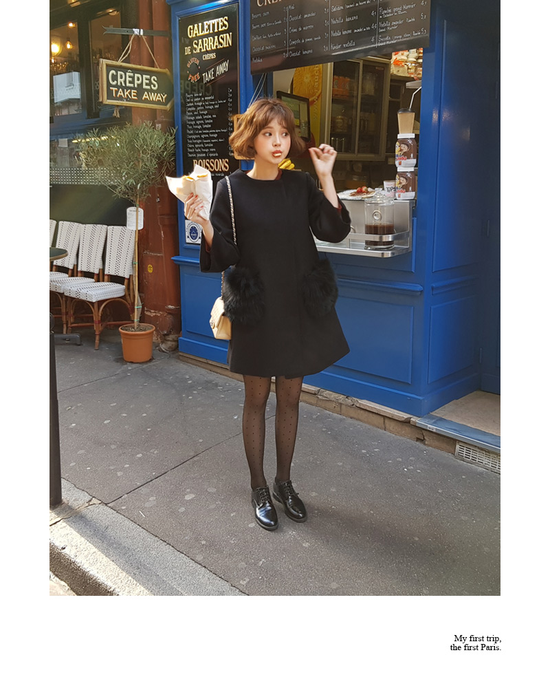 ♥Love in PARIS♥ポケットファーノーカラーコート・全3色 | DHOLIC | 詳細画像9