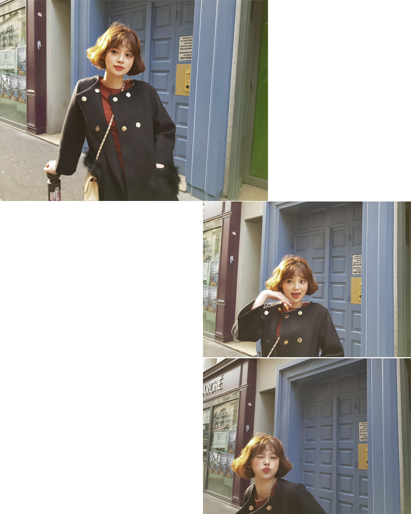 ♥Love in PARIS♥ポケットファーノーカラーコート・全3色 | DHOLIC | 詳細画像16