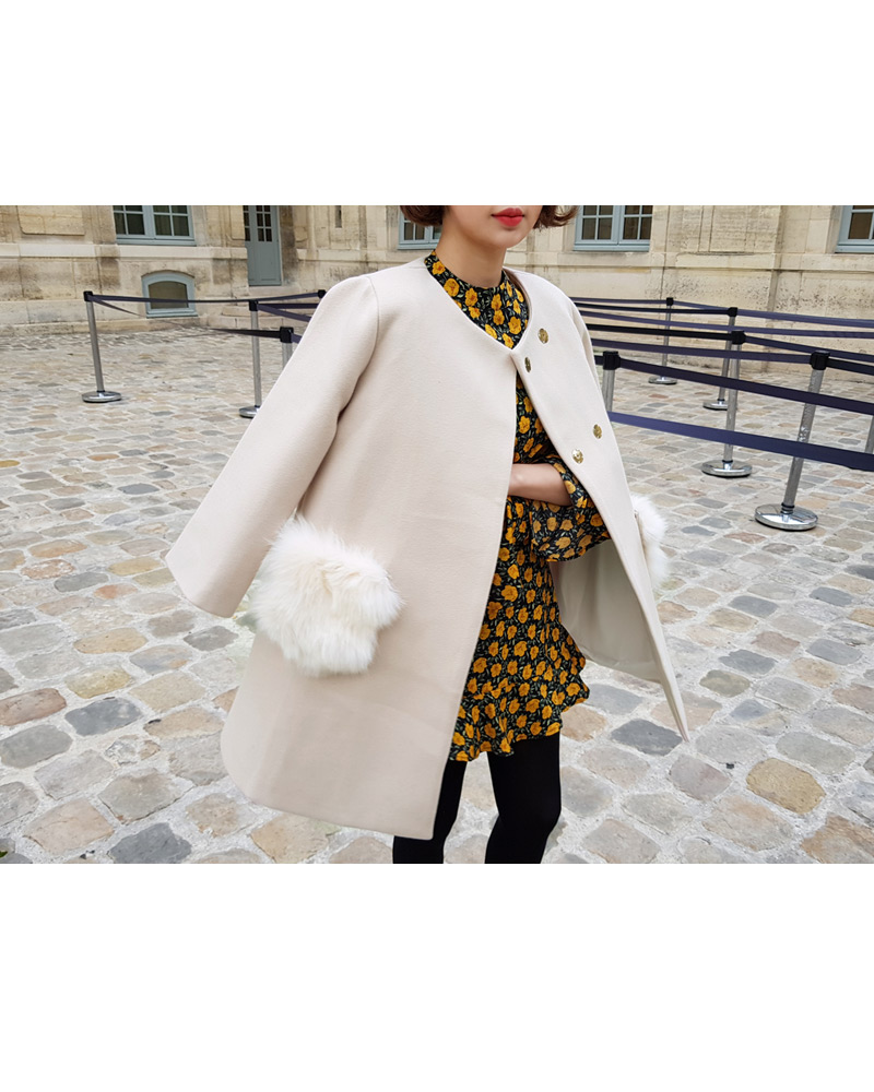 ♥Love in PARIS♥ポケットファーノーカラーコート・全3色 | DHOLIC | 詳細画像25