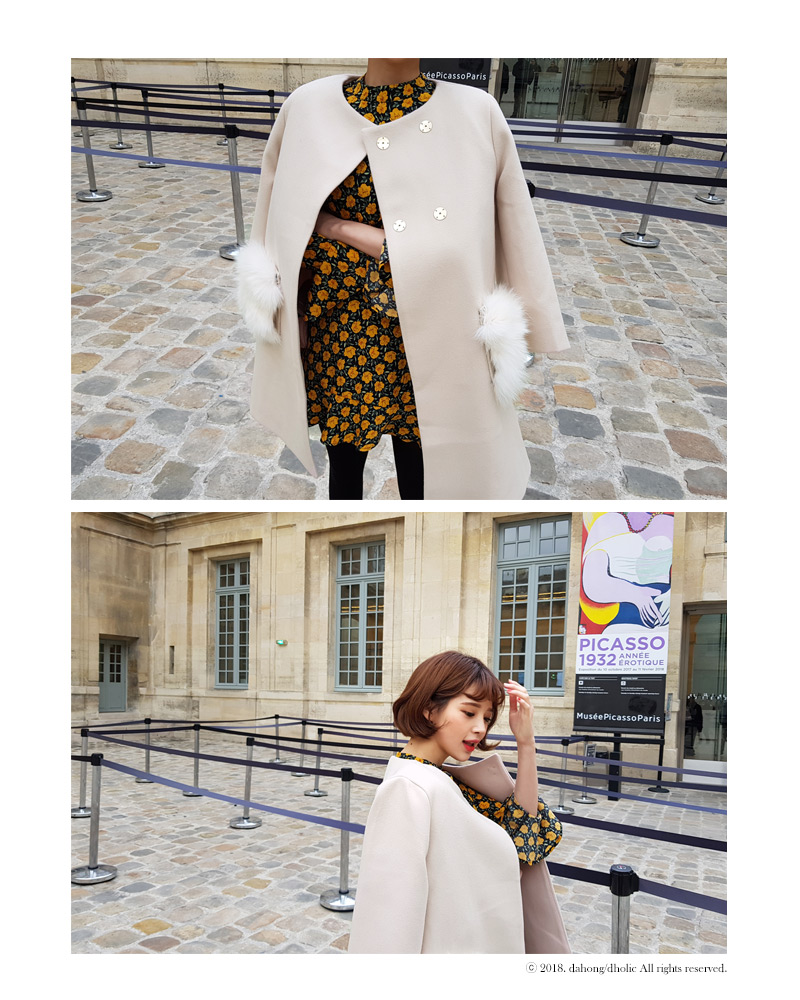 ♥Love in PARIS♥ポケットファーノーカラーコート・全3色 | DHOLIC | 詳細画像29