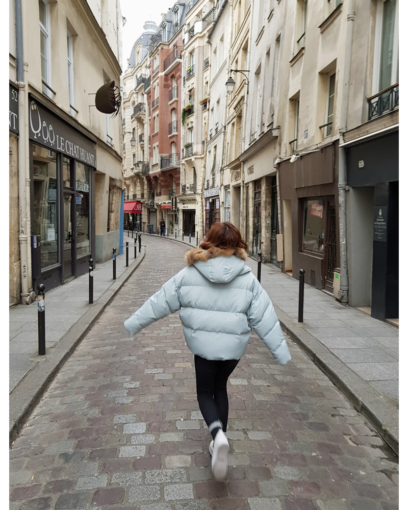 ♥Love in PARIS♥フードフェイクファーハイネック中綿ジャケット・全3色 | DHOLIC | 詳細画像16