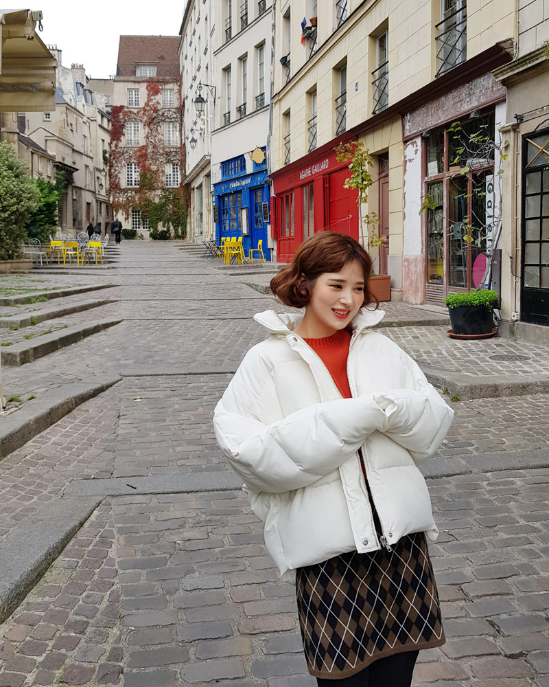 ♥Love in PARIS♥フードフェイクファーハイネック中綿ジャケット・全3色 | DHOLIC | 詳細画像22