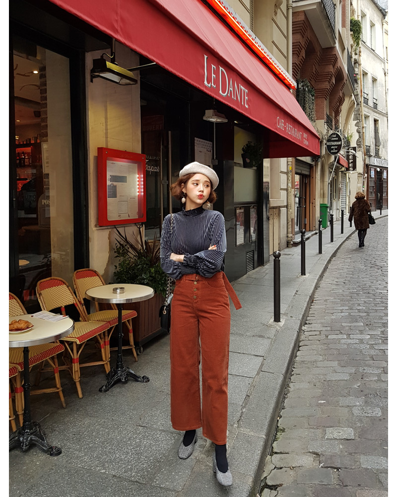 ♥Love in PARIS♥ベルトSETボタンフライコーデュロイパンツ・全3色 | DHOLIC | 詳細画像16