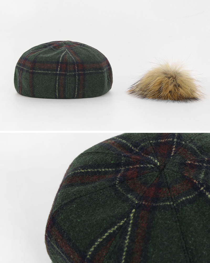ポンポンSETチェックパターンベレー帽・全3色 | DHOLIC | 詳細画像16