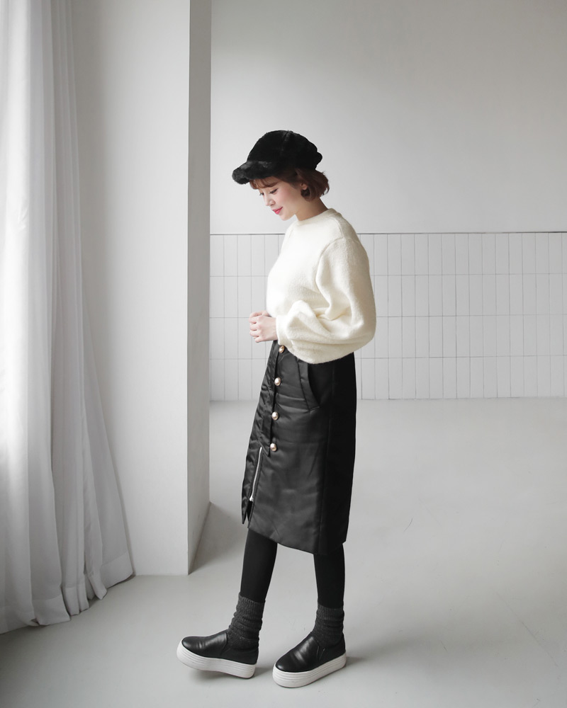 中綿フロントジップボタンスカート・全2色 | DHOLIC | 詳細画像11