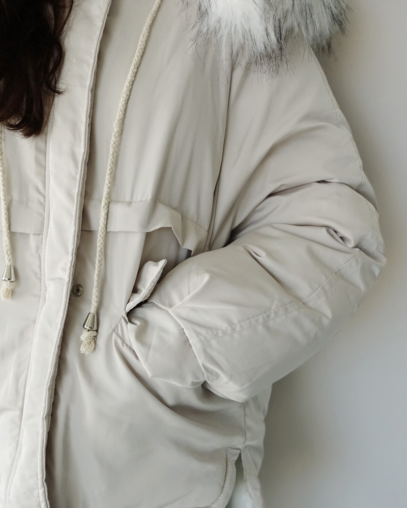 ファーフードアンバランスヘム中綿ジャケット・全2色 | DHOLIC | 詳細画像10