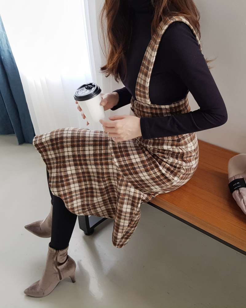 SALE 50%OFF】[244140]ina(イナ) サスペンダー付きスカート チェックスカート サロペット ロング丈 [2412p] セール |  ブランドから探す,I,ina（イナ） | WOODY HOUSE 公式通販サイト
