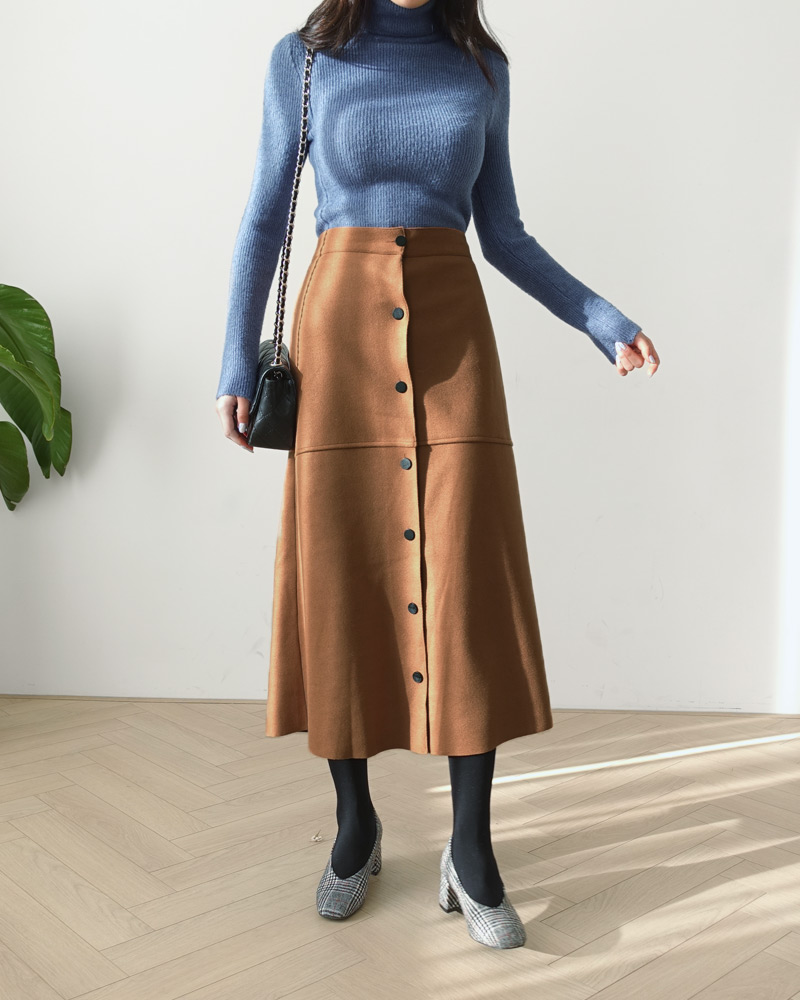 Aラインボタンロングスカート・全2色 | DHOLIC | 詳細画像12