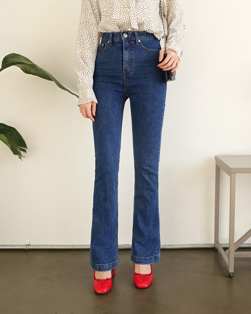 ハイウエストブーツカットデニムパンツ・全2色 | レディース