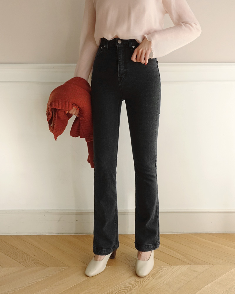 ハイウエストブーツカットデニムパンツ・全2色 | レディース