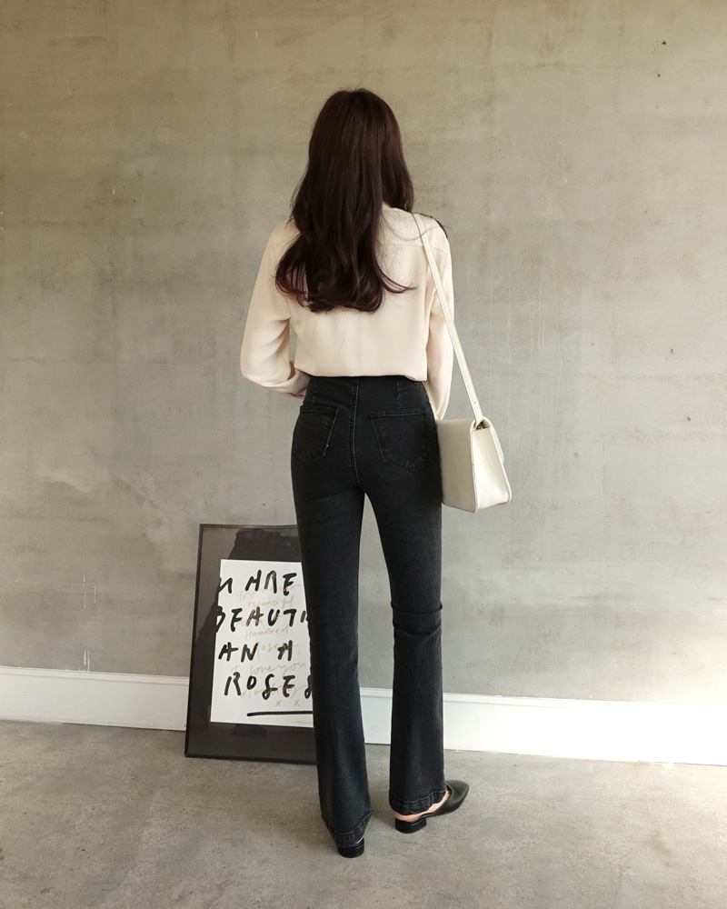 ハイウエストブーツカットデニムパンツ・全2色 | レディース