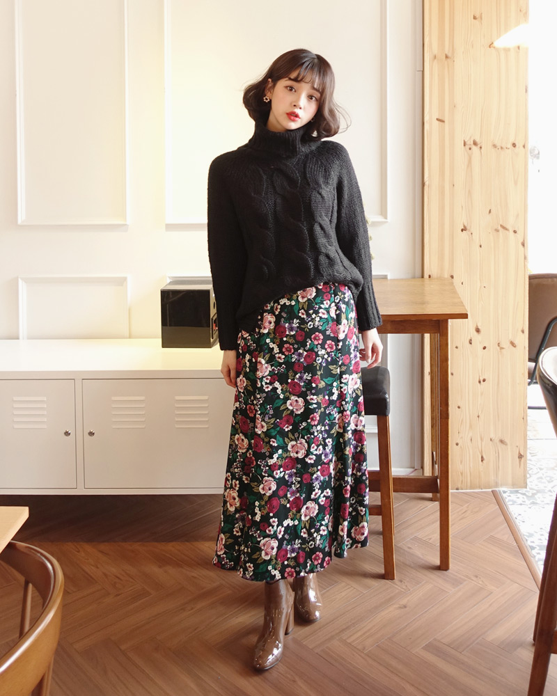 3TYPE花柄ロングスカート・全3色 | DHOLIC | 詳細画像4