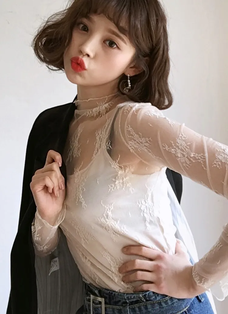 <font color=red><b>○多数雑誌掲載商品○</b></font>フローラルレースブラウス・全3色 | DHOLIC | 詳細画像1