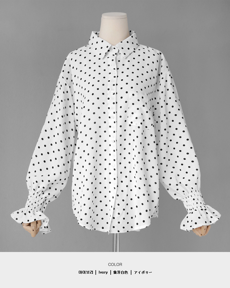 <font color=red><b>雑誌掲載商品○</b></font>シャーリングスリーブドットブラウス・全2色 | DHOLIC | 詳細画像29