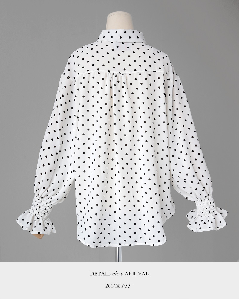 <font color=red><b>雑誌掲載商品○</b></font>シャーリングスリーブドットブラウス・全2色 | DHOLIC | 詳細画像30