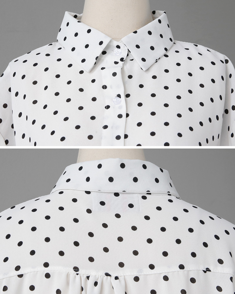 <font color=red><b>雑誌掲載商品○</b></font>シャーリングスリーブドットブラウス・全2色 | DHOLIC | 詳細画像31