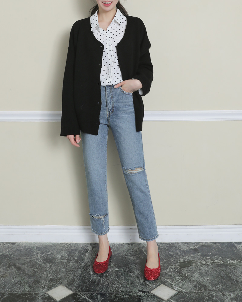 <font color=red><b>雑誌掲載商品○</b></font>シャーリングスリーブドットブラウス・全2色 | DHOLIC | 詳細画像19