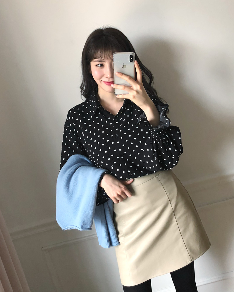 <font color=red><b>雑誌掲載商品○</b></font>シャーリングスリーブドットブラウス・全2色 | DHOLIC | 詳細画像20