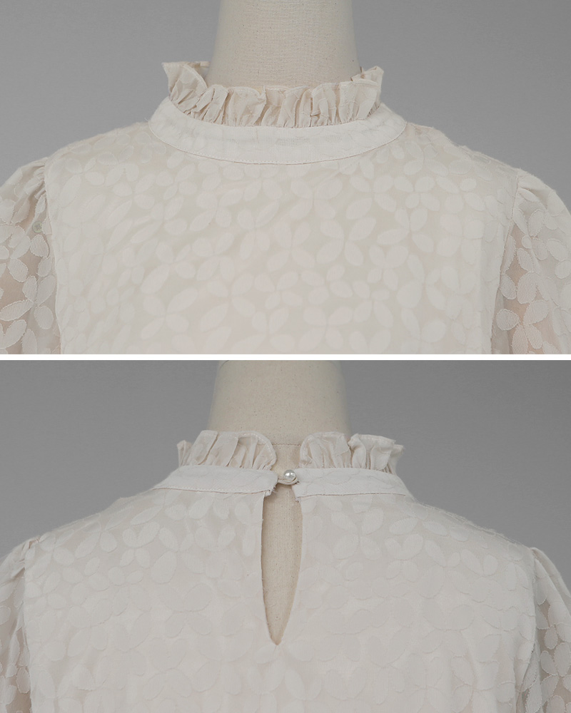 フリルネックパターンシアーブラウス・全2色 | DHOLIC | 詳細画像32