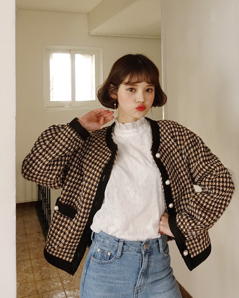 フリルネックパターンシアーブラウス・全2色 | DHOLIC | 詳細画像27