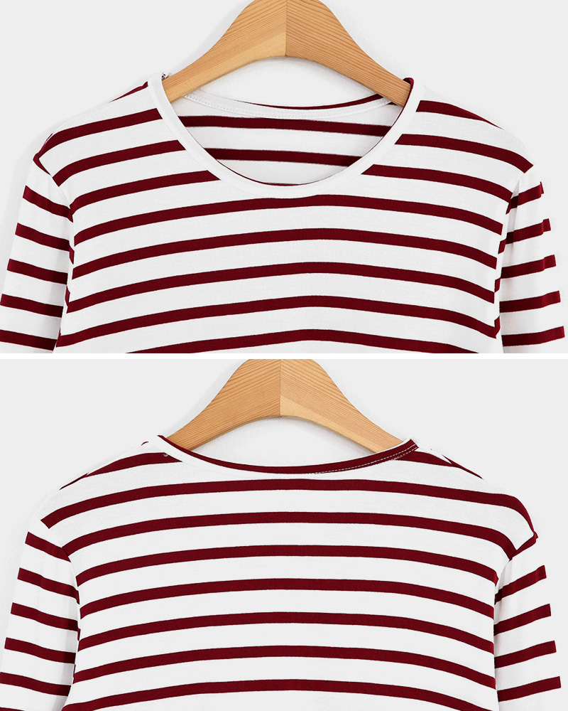 ラウンドネックボーダーTシャツ・全4色 | DHOLIC | 詳細画像39