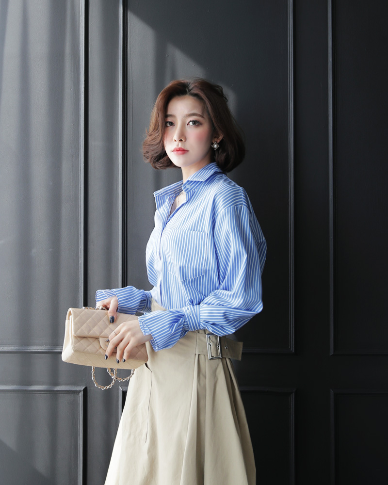 スリーブタイストライプシャツ・全2色 | DHOLIC PLUS | 詳細画像6