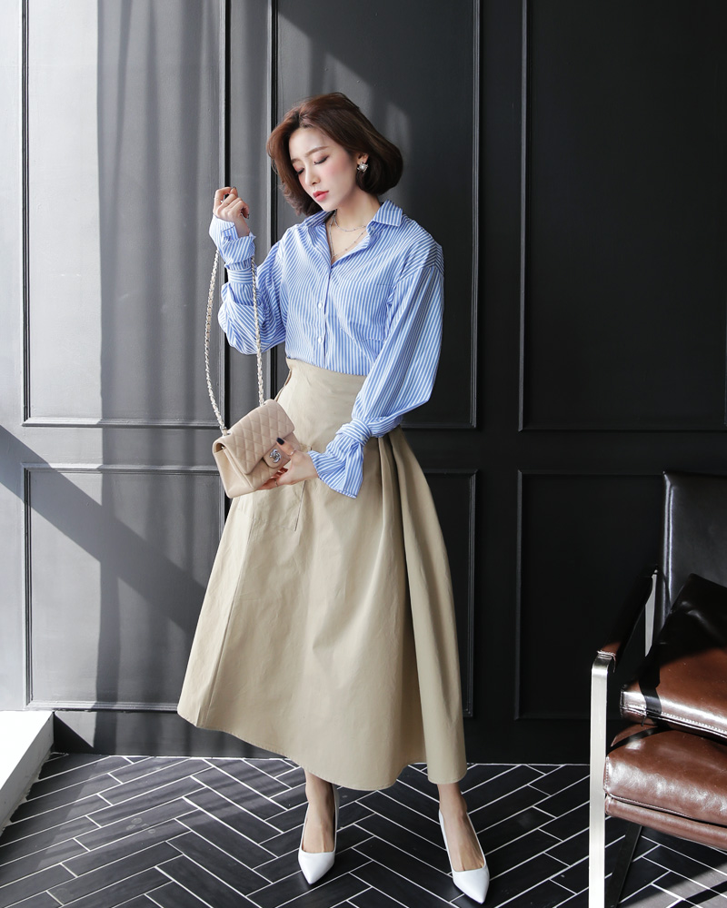 スリーブタイストライプシャツ・全2色 | DHOLIC PLUS | 詳細画像7