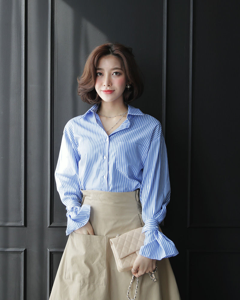 スリーブタイストライプシャツ・全2色 | DHOLIC PLUS | 詳細画像14