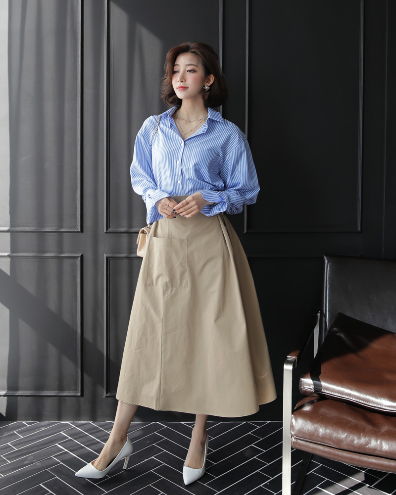 スリーブタイストライプシャツ・全2色 | DHOLIC PLUS | 詳細画像15