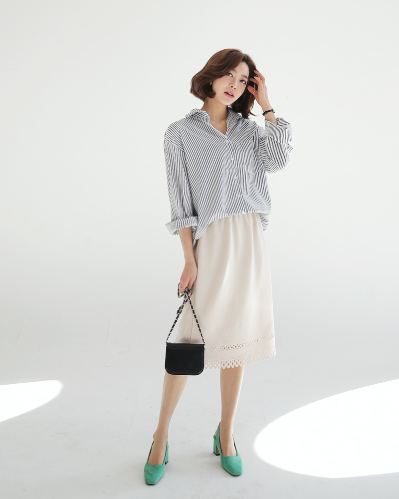 スリーブタイストライプシャツ・全2色 | DHOLIC PLUS | 詳細画像22