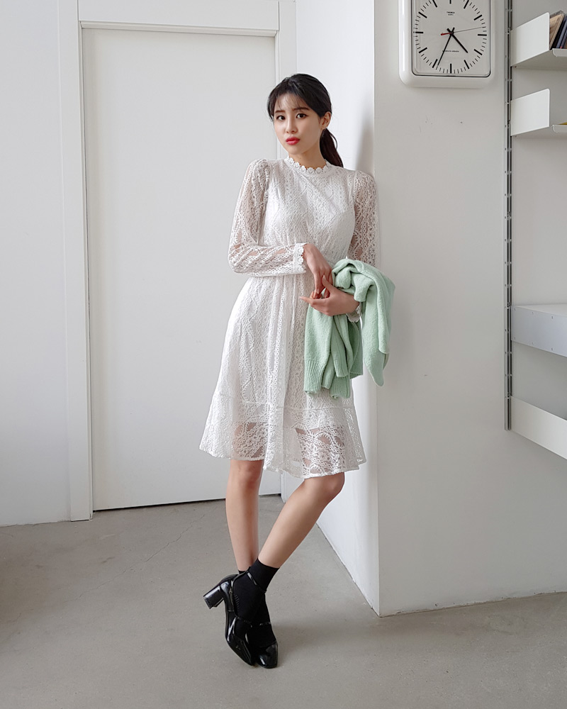 ウエストゴムレースワンピース・全2色 | DHOLIC | 詳細画像16