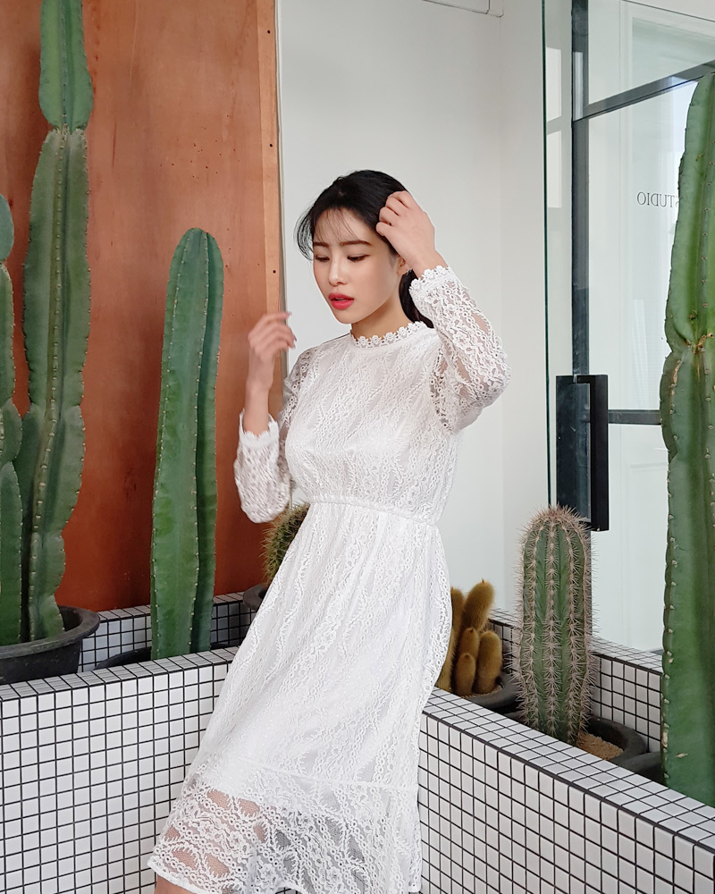 ウエストゴムレースワンピース・全2色 | DHOLIC | 詳細画像20